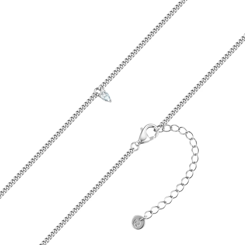 Glanzstücke München Mittellange Halskette Sterling Silber Halskette Zirkonia silber(Image 3)