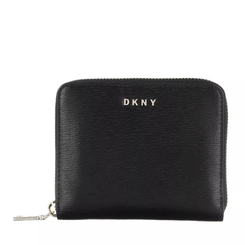 DKNY Bryant Small Zip Around Black Gold Portemonnaie mit Zip-Around-Reißverschluss