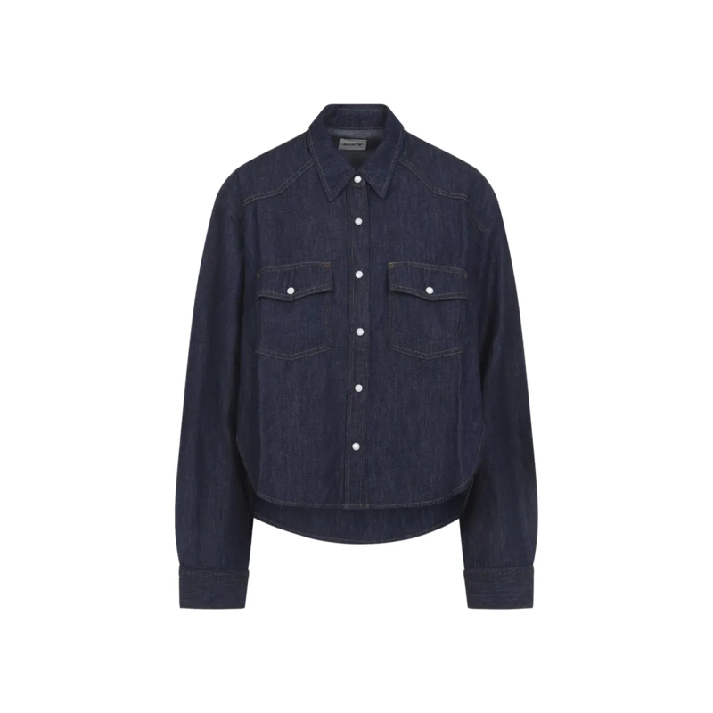 Khaite Overhemd Classic Denim Shirt With Structured Collar And Fla Black