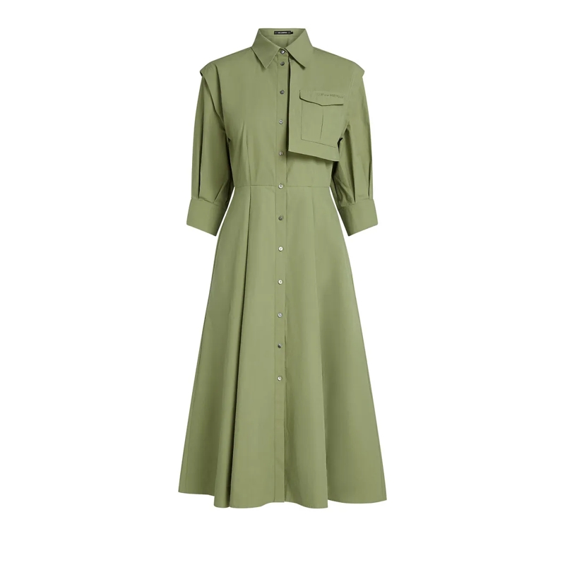 Karl Lagerfeld Kleid CARGO-HEMDKLEID grün