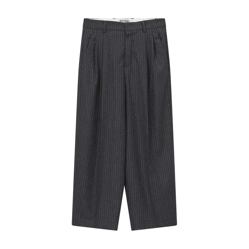 ROSSI Stoffen broek Hose aus Woll-Mix grau