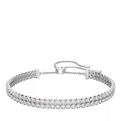 Swarovski Subtle Round cut Rhodium plated White Bracelet