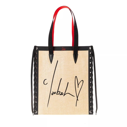 Christian Louboutin Cabalace Small Tote Bag Leather Natural/Black Rymlig shoppingväska