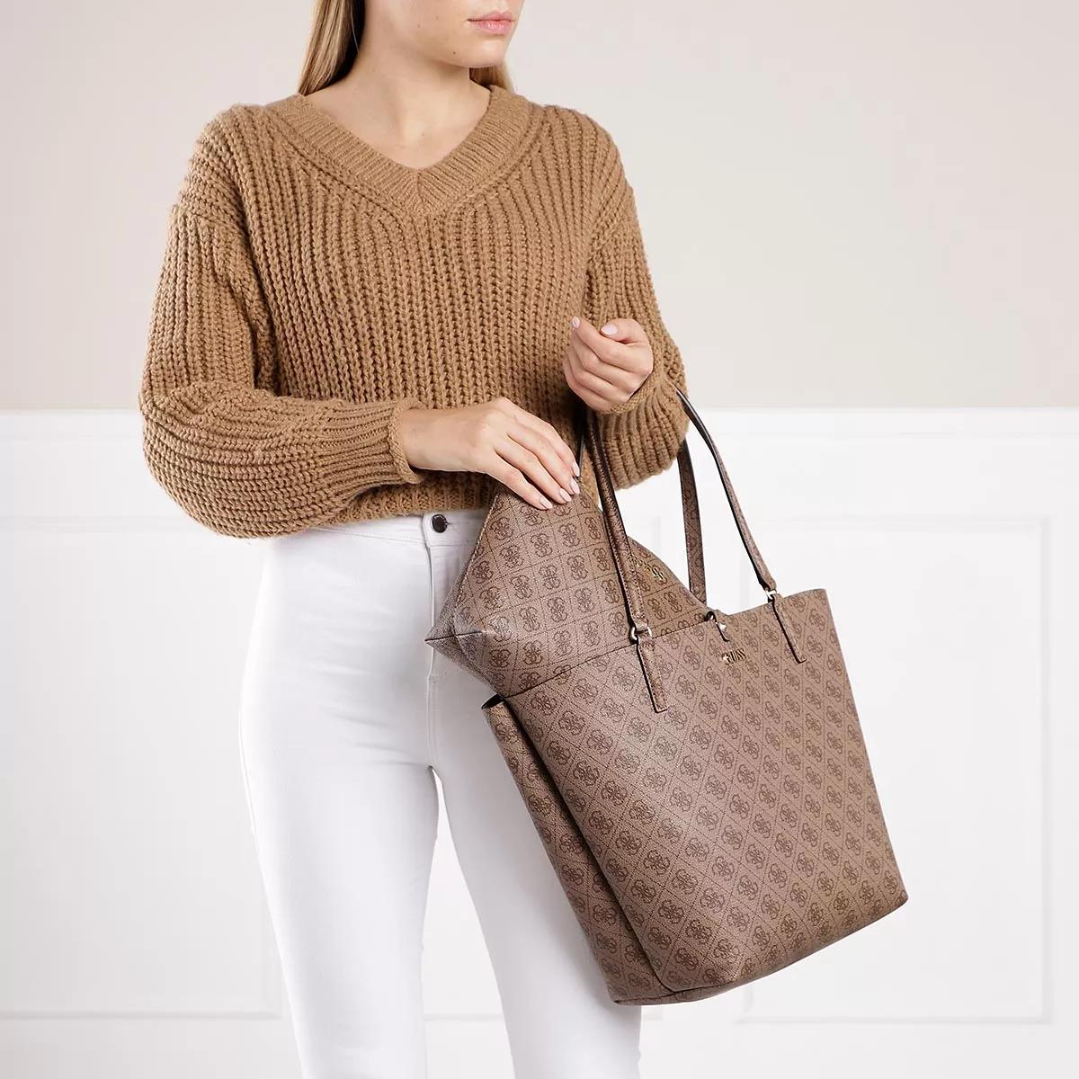 Guess Alby Toggle Tote Latte Logo Shopping Bag