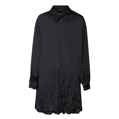 MM6 Maison Margiela Signature Long-Sleeved Shirt Dress Black Jurken