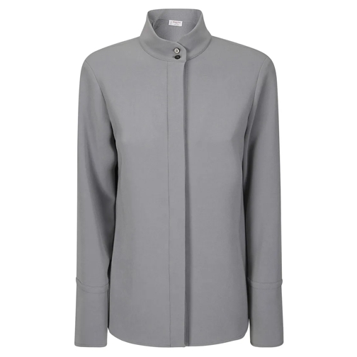 Alberto Biani Hemden Gray Hidden Button Shirt Grey