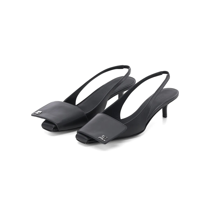 Courrèges Chaussures à lacets Pumps mit Logo schwarz