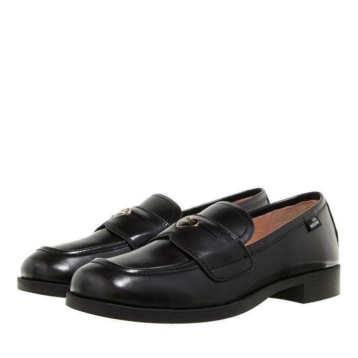 【関税込み】Moschino ブラック College ローファー Moschino College Loafers | italist