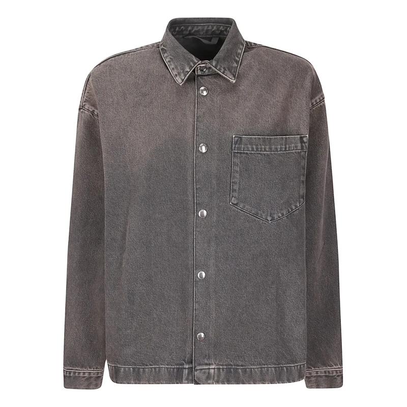 Seven for all Mankind Overhemd Long-Sleeved Casual Shirt With Snap Button Closure Brown