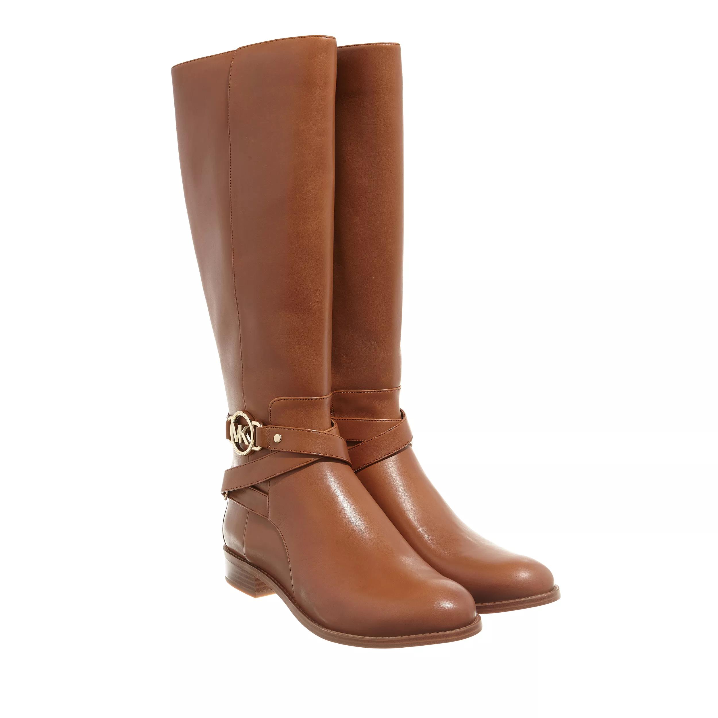 Michael kors brown leather boots hotsell