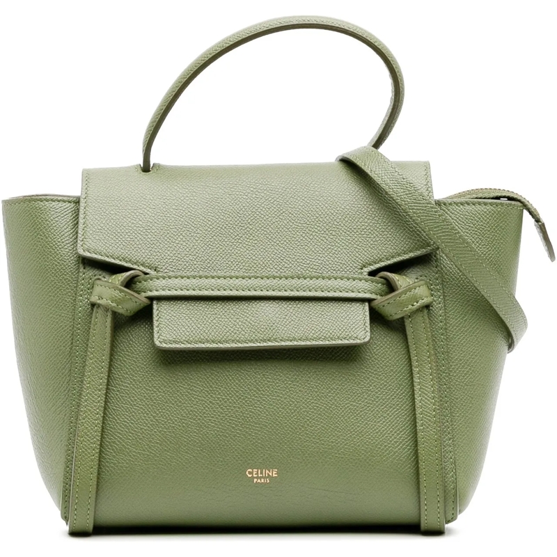 Celine Schultertasche Nano Grained Calfskin Belt Bag grün