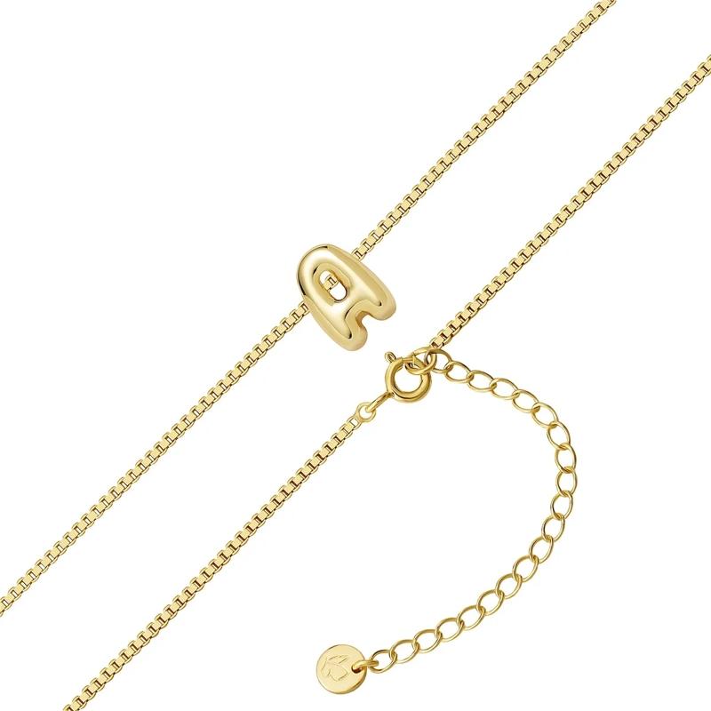 Glanzstücke München Mittellange Halskette Sterling Silber Halskette Buchstabe A gold(Image 3)
