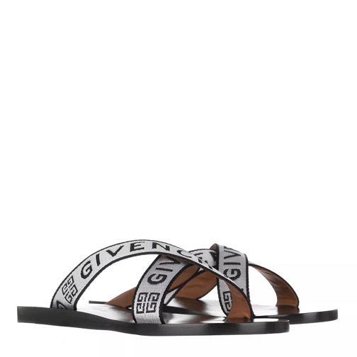 Givenchy Logo Strap Sandals White Black Slide