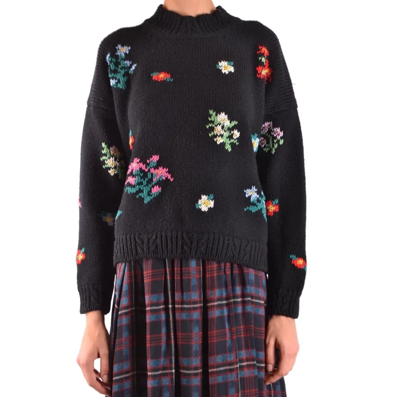 Philosophy Di Lorenzo Serafini Pullover Relaxed Fit Black Wool Sweater Black