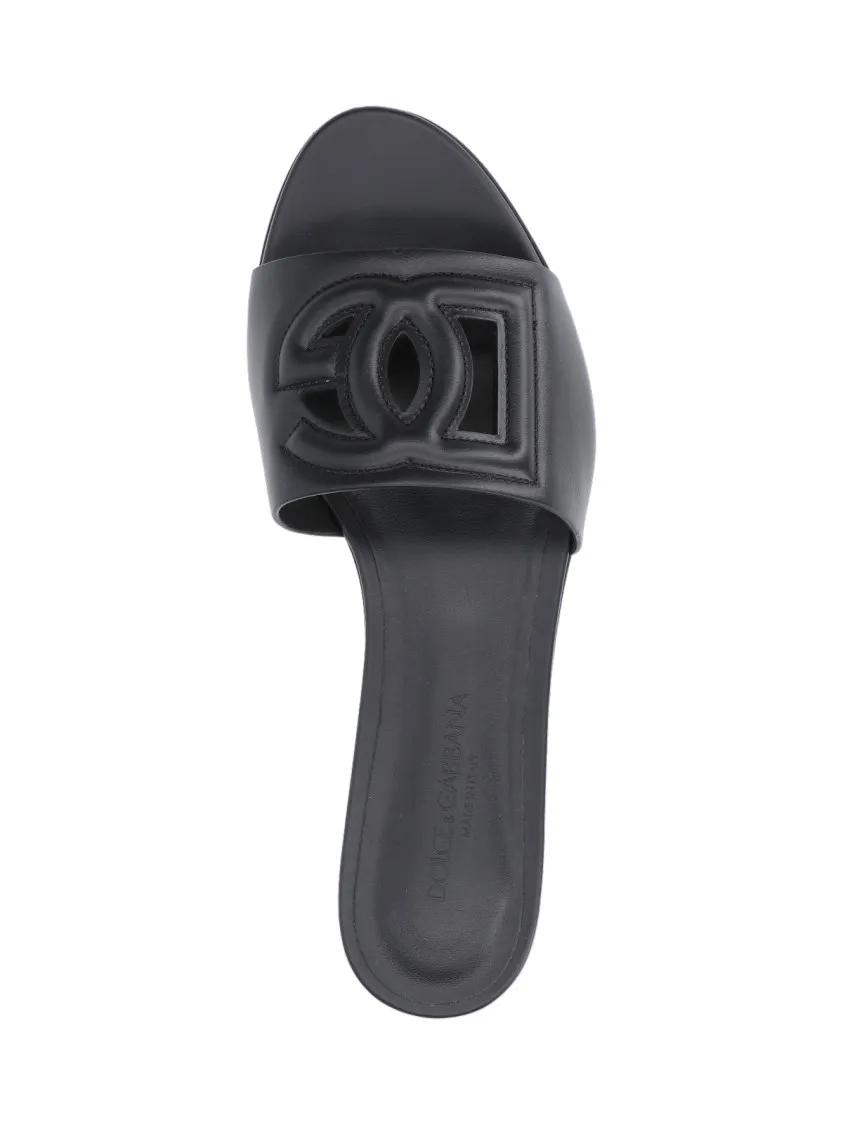 Thumbnail - Dolce&Gabbana Sandalen - "Dg Millennials" Slide Sandals – Black - Gr. 37,5 (EU) - in Schwarz - für Damen