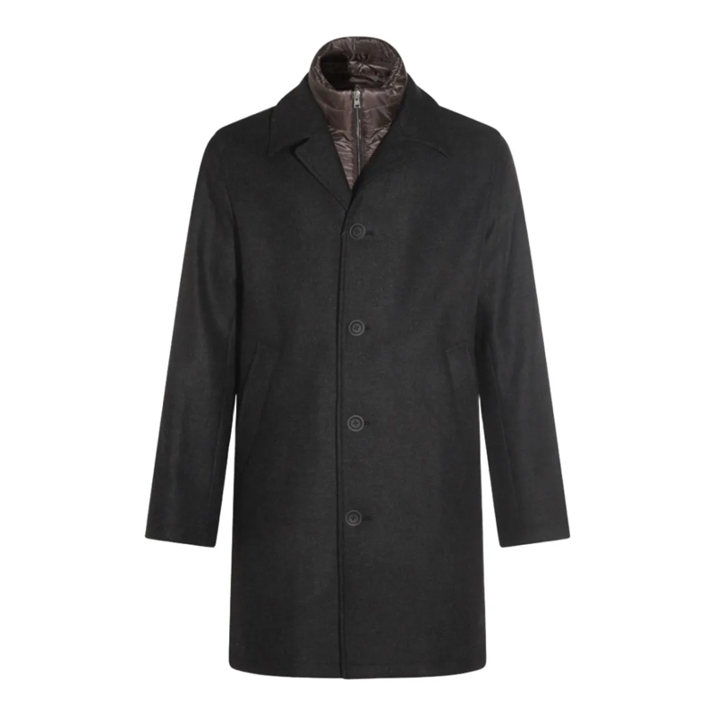 Herno Manteaux de tanche Single-Breasted Dark Grey Herno Coat Black