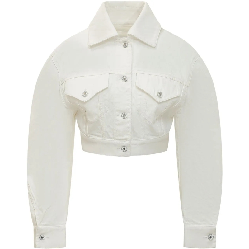 Givenchy Veste en jean Giacca Denim Cropped con Tasche e Bottoni weiß