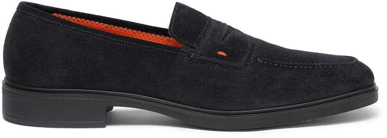 Santoni Loafer - Men's suede Easy loafer - Gr. UK_8_5 - in Weiß - für Herren