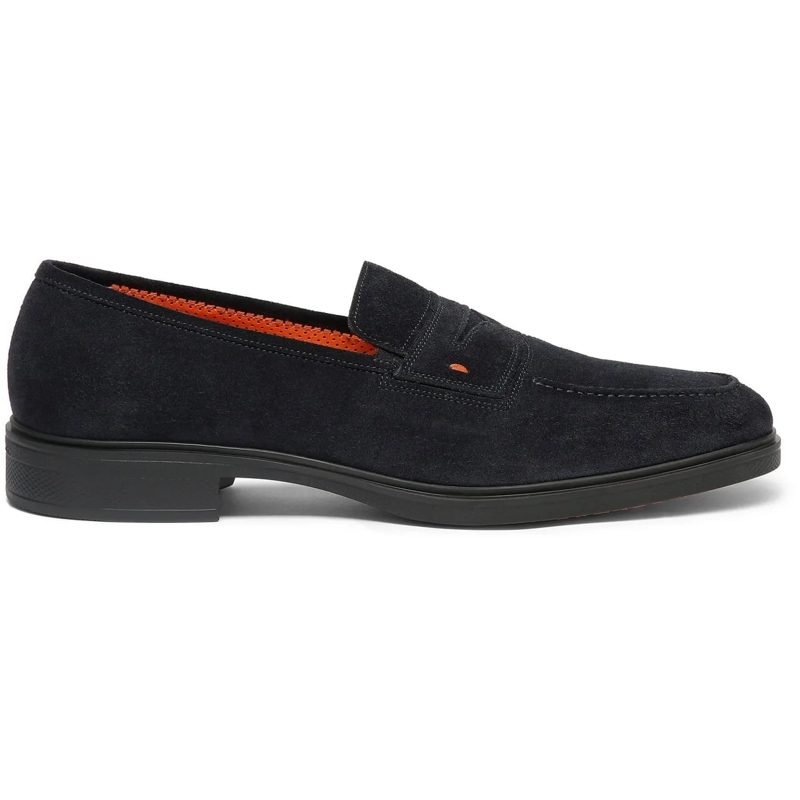 Santoni Mocassin Men's suede Easy loafer weiß