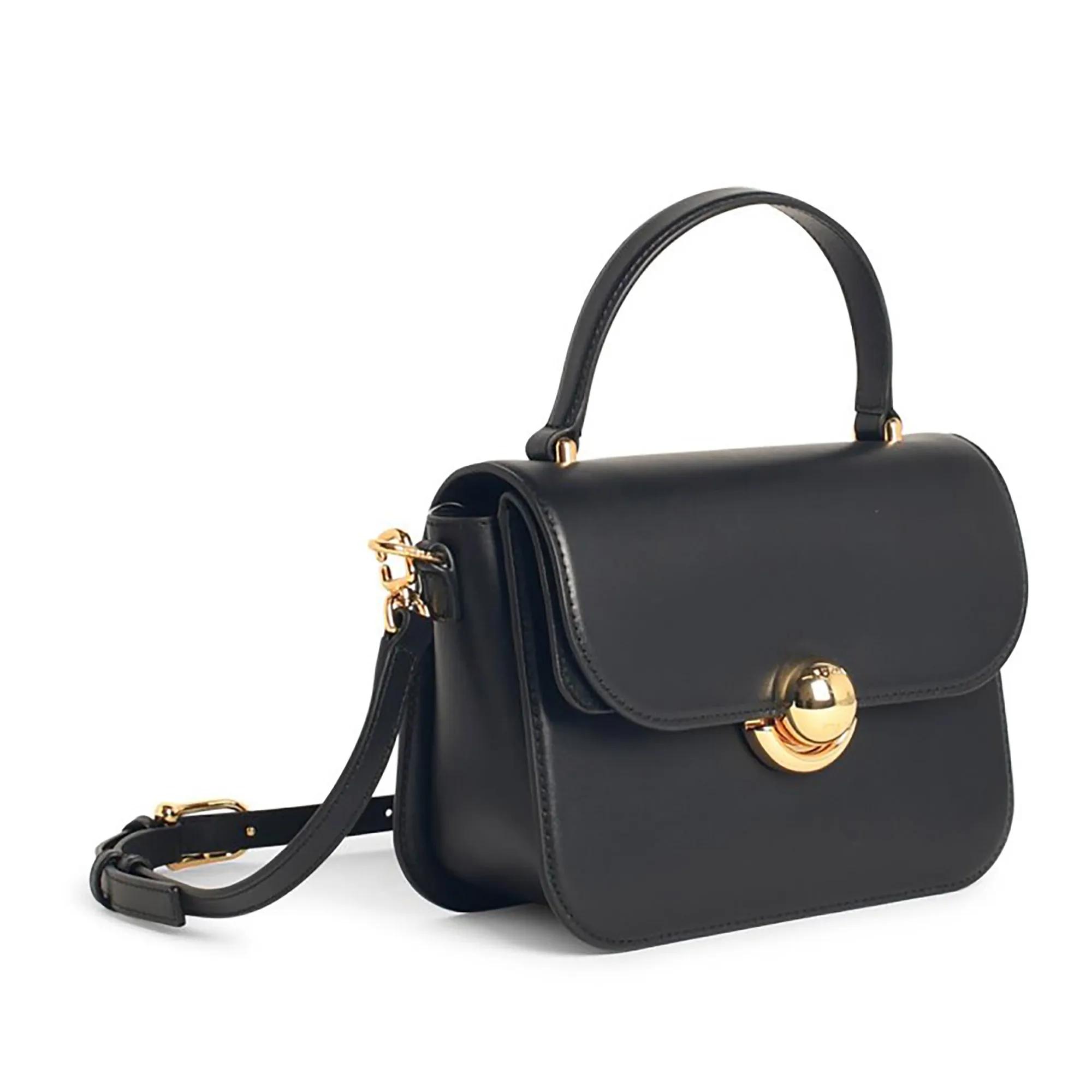 Furla Shoppers 'Sfera' Mini Black Leather Crossbody Bag in zwart