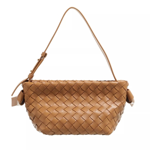 Bottega Veneta Crossbody Bag Leather Caramel/Gold Pochette-väska