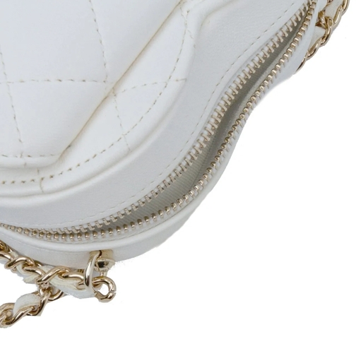 Chanel Sac à bandoulière 2021 Mini Lambskin CC in Love Heart Crossbody weiß (Image 20)