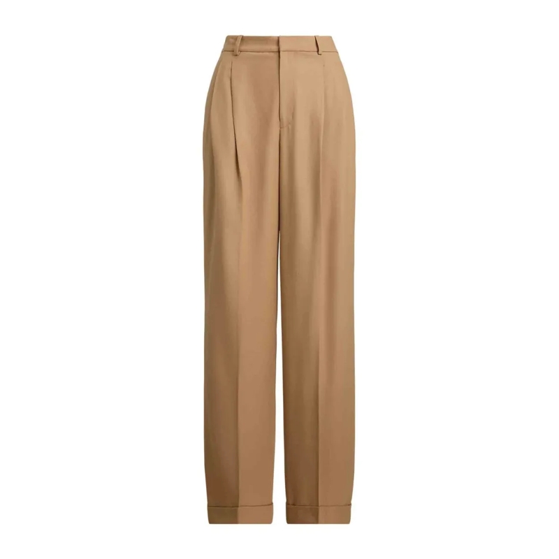 Polo Ralph Lauren  Wide-Leg Trousers With Two-Pleat Design Brown