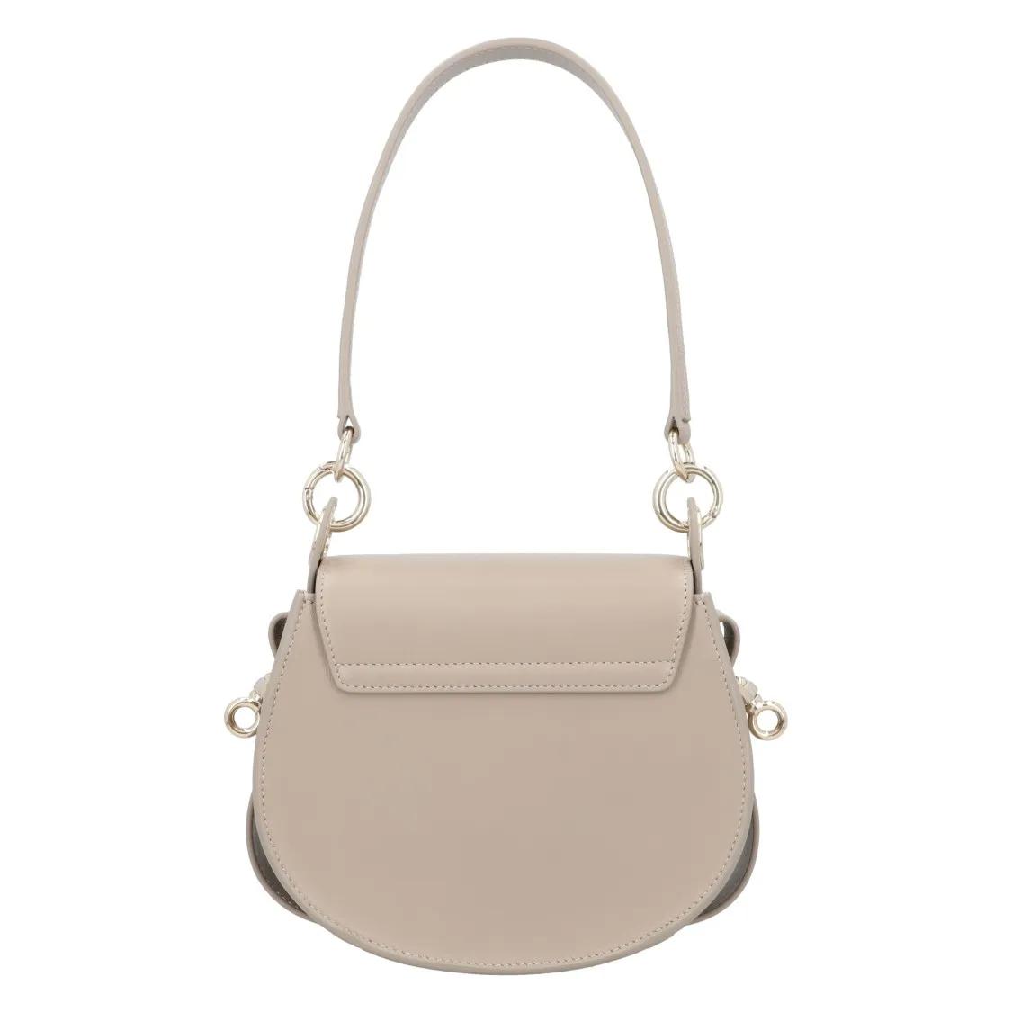 Chloé Hobo bags Small Tess Bag In Shiny Leather And Suede Grey in beige