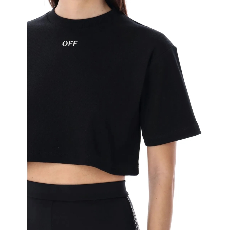 Off-White T-shirt Rib Crop Tee Nero schwarz(Image 3)