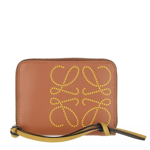 Loewe Wallet Leather Tan/Ochre Portemonnaie mit Zip-Around-Reißverschluss