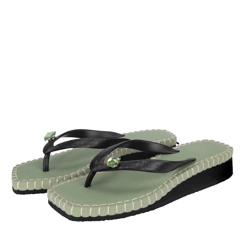 UZURII Flip Flops Zehentrenner Stitched by S Mid Heel Green grün(Image 2)