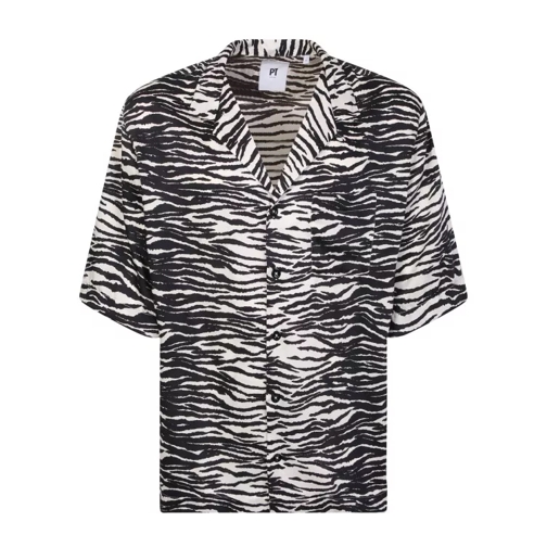 Pt Torino Zebra Print Shirt Black 