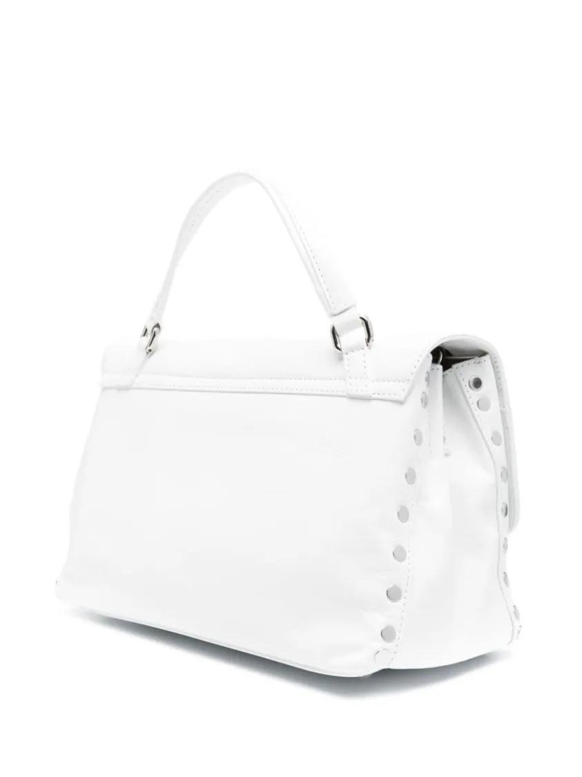 Zanellato Witte Leren Schoudertas met Studs White Dames