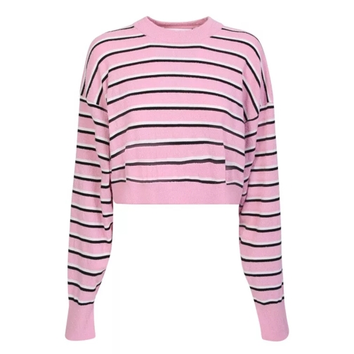 Palm Angels Pink Cotton Blend Cropped Pullover Pink Pull