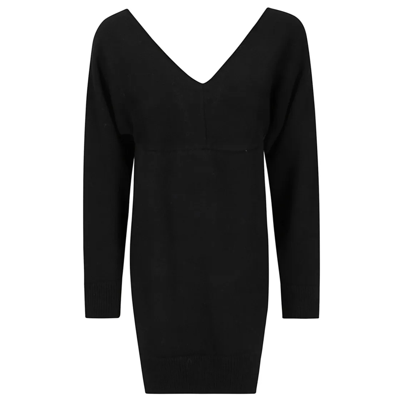 STEFANO MORTARI Trui V-Neck Sweater With Asymmetrical Hem Black