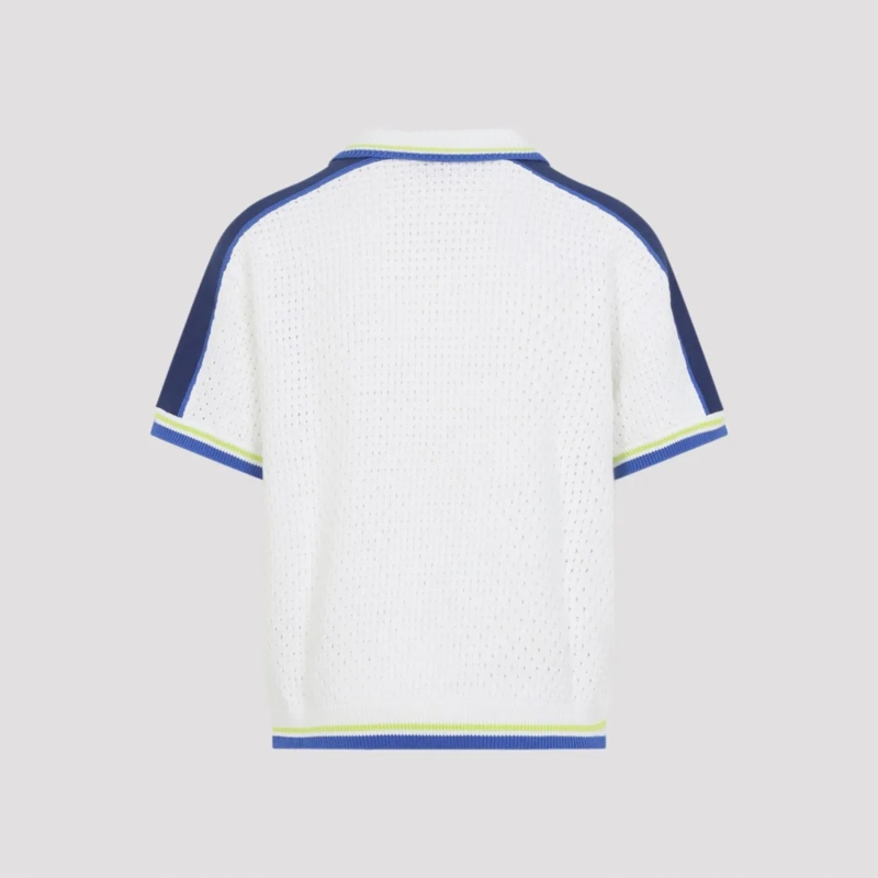 Casablanca Hemd Textured Knit Short-Sleeve Shirt With Logo Patch D White(Image 4)