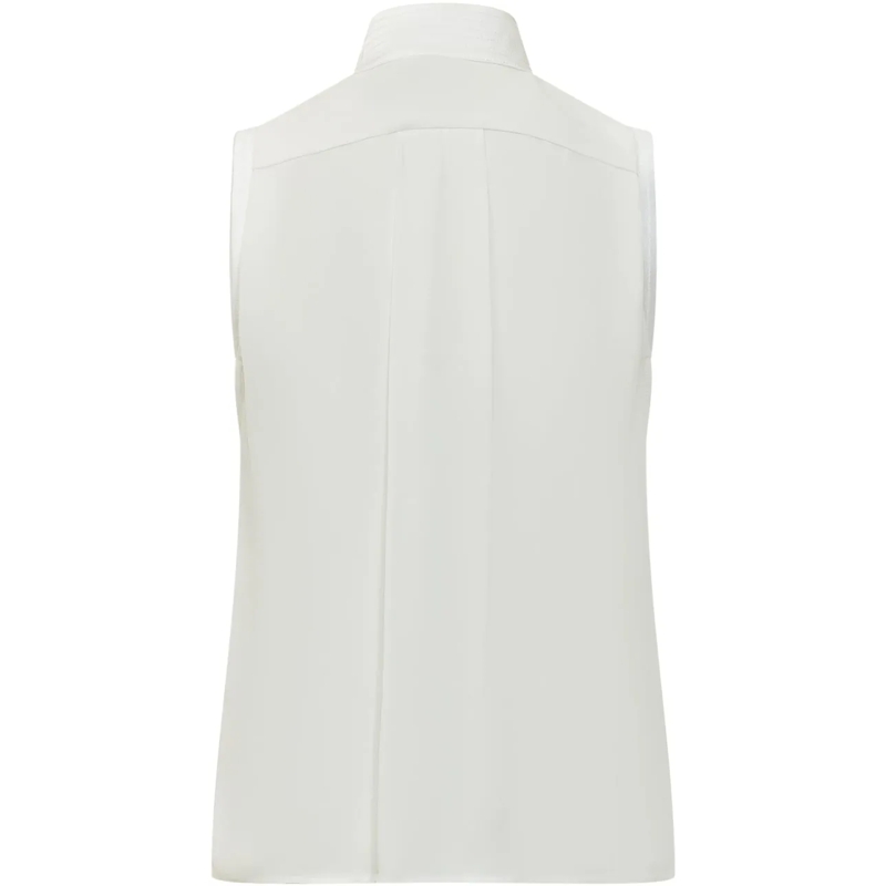 Elisabetta Franchi Bluse Camicia con Scollo Profondo e Drappeggio weiß(Image 2)