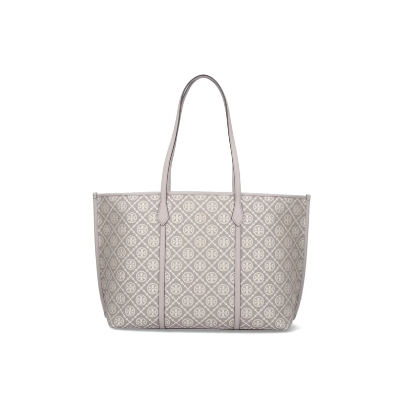 Tory Burch Tote "Perry T" Shopper Bag – Grey Neutrals