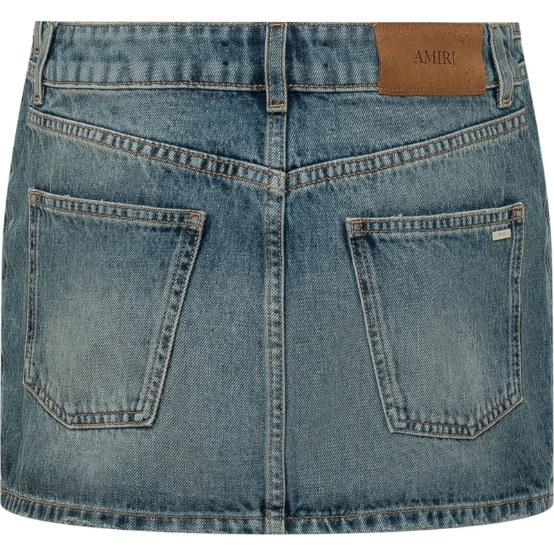 Amiri Minijupe Minigonna con Tasche e Chiusura con Bottone blau(Image 2)