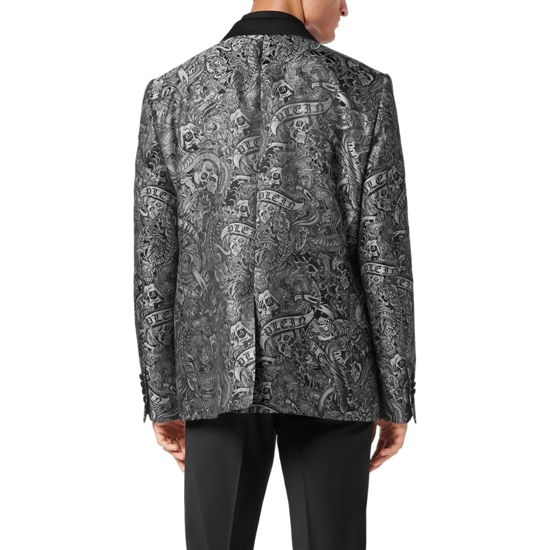Philipp Plein Blazer Einknopf-Blazer Slim Fit Tattoo schwarz(Image 3)