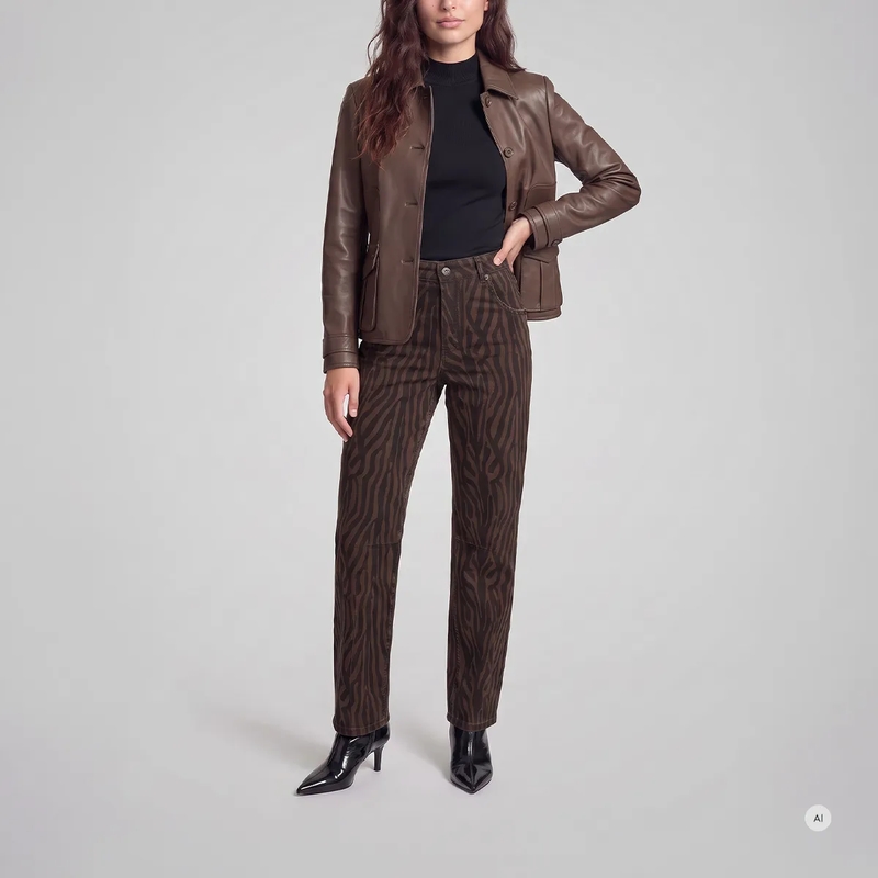 Marc Aurel Blazer Blazer- mit Armriegel- weiches Faux Leather- m braun(Image 2)