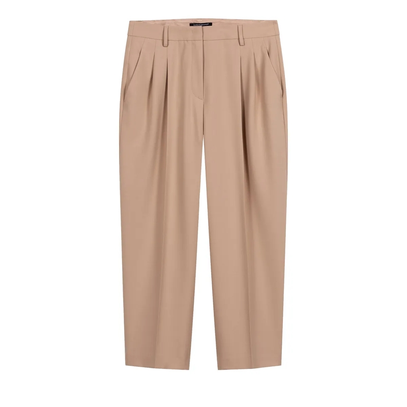 Luisa Cerano Stoffen broek Tapered-Pants mit Bundfalten nude