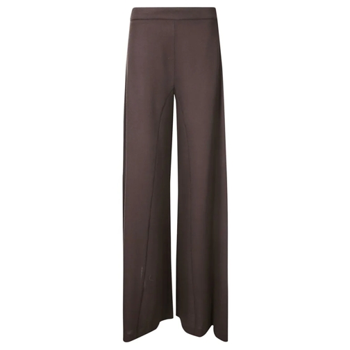 STEFANO MORTARI  Cropped Palazzo Crepe Trousers Brown