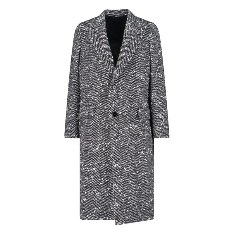 Dolce&Gabbana  Double-Breasted Coat – Multicolor Black