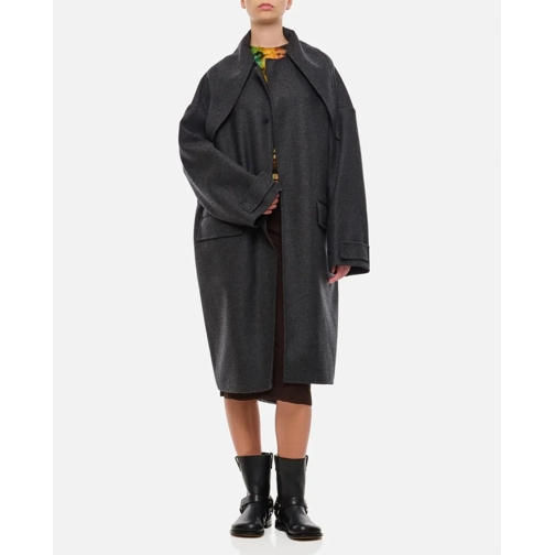 Plan C Übergangsmäntel Black Wool Coat Black