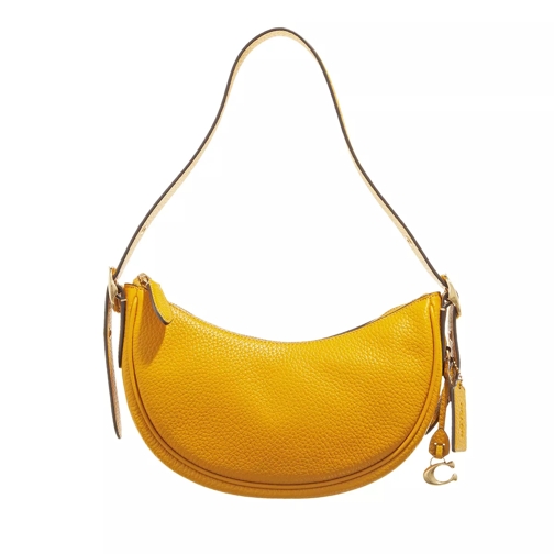 Coach Soft Pebble Leather Luna Shoulder Bag Yellow Gold Hobo Bag