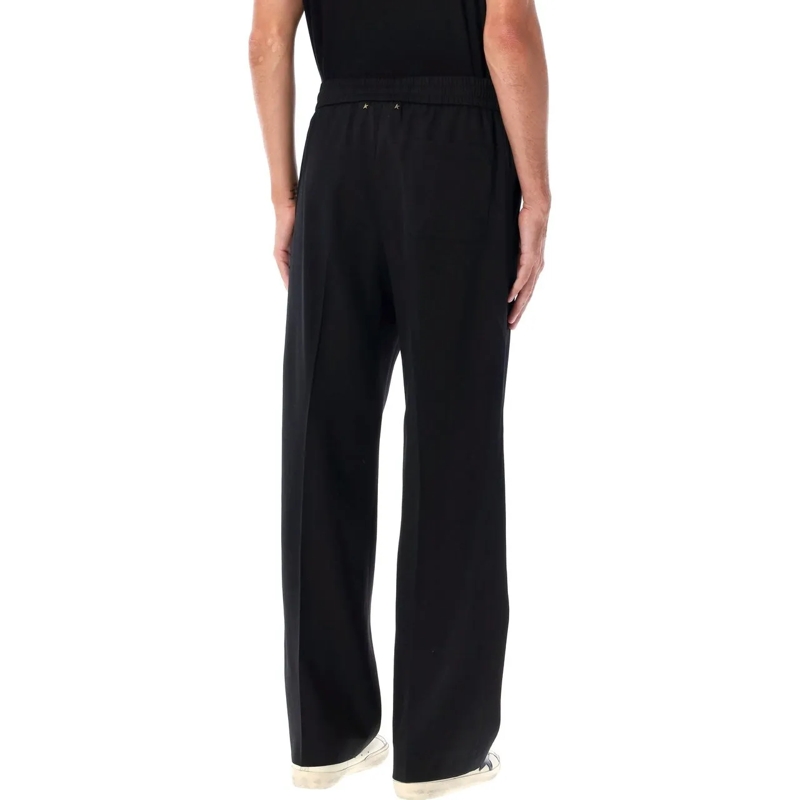 Golden Goose Freizeithose Relaxed-Fit Hose aus Fleece-Wolle Schwarz(Image 4)