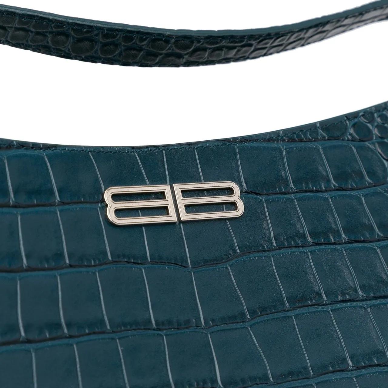 Balenciaga Hobo bags 2005 Crocodile Embossed Shoulder Bag in blauw