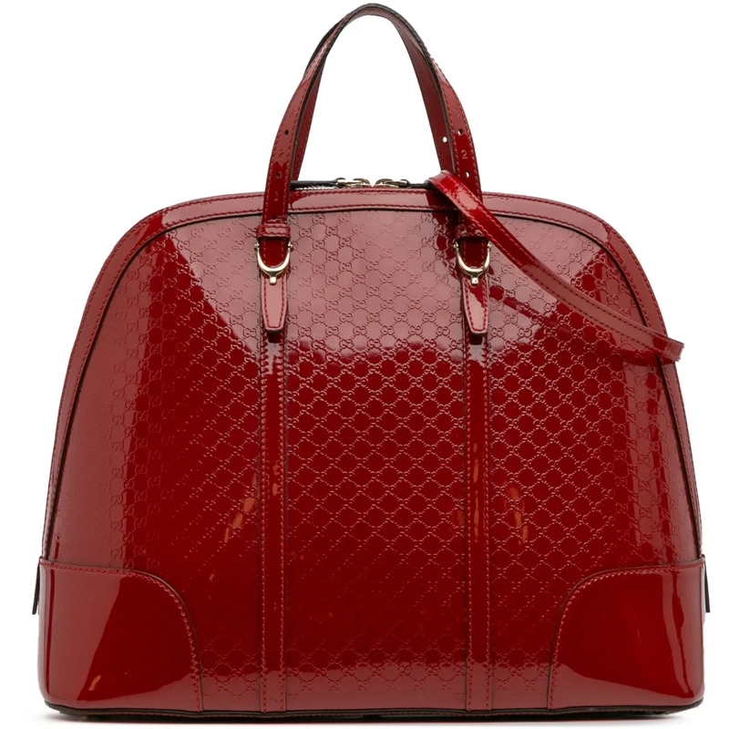 Gucci Sac à bandoulière Large Microguccissima Patent Nice Dome Top Handle  rot