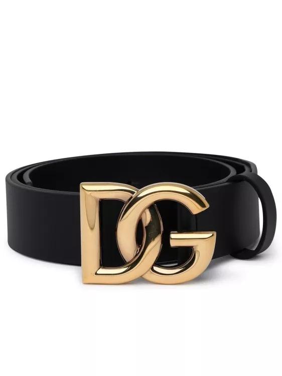 Dolce&Gabbana Gürtel - Black Calfskin Belt - Gr. 90 - in Schwarz - für Damen